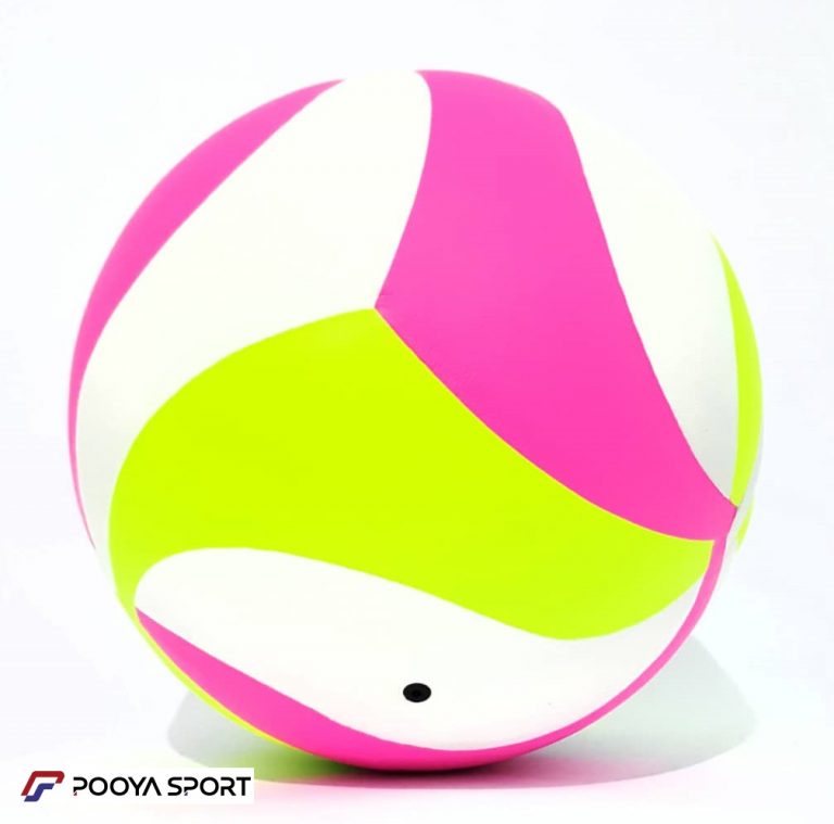 توپ والیبال فاکس Fox مدل ایتالیا رویه چرمی صورتی- زرد