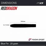 تیر دارت سوزنی حرفه ای رد دراگون مدل Red Dragon Blue Fin 25g اصل