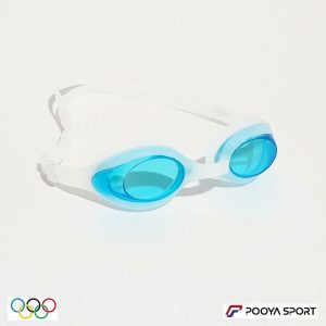 عینک شنا ضد بخار سیلیکونی شیشه شفاف اسپیدو- سفید آبی