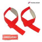بند لیفت MERCURYAL رنگ قرمز پددار – جفتی برای استفاده در بدنسازی و وزنه‌برداری