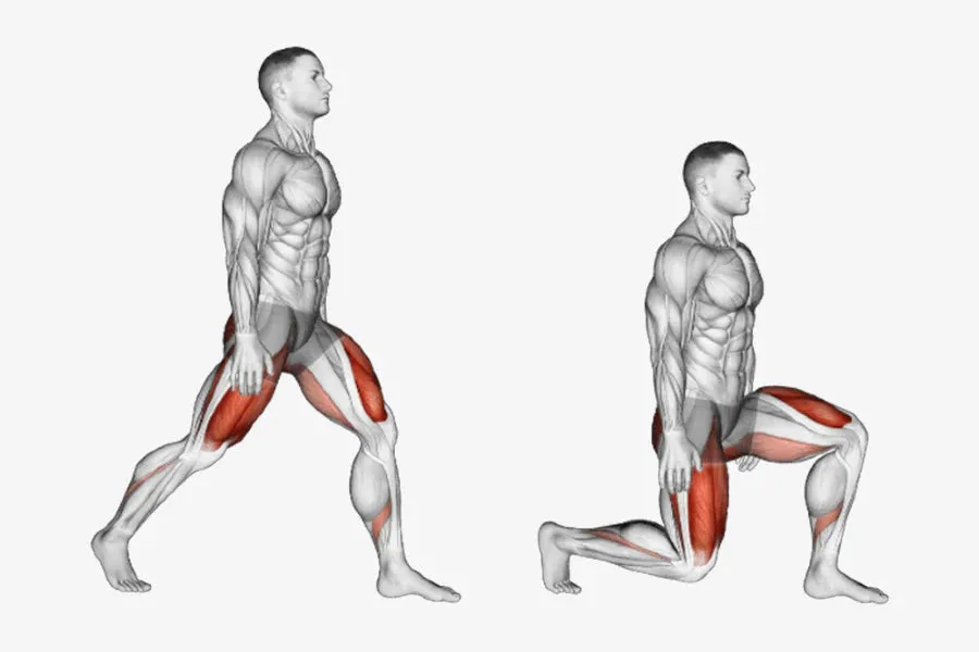 لانچ (Lunges) تمرینات بدنسازی بدون وسیله تناسب اندام