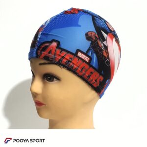 کلاه شنا بچه گانه ضد کلر پارچه ای کاپیتان آمریکا Captain America