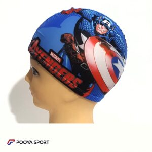 کلاه شنا بچه گانه ضد کلر پارچه ای کاپیتان آمریکا Captain America