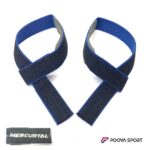 MERCURYAL Black-Blue Padded Lifting Straps – بند لیفت حرفه‌ای محافظ مچ