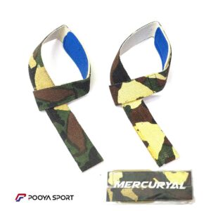 بند لیفت حرفه‌ای MERCURYAL طرح چریکی با پد محافظ مچ و طراحی ارگونومیک – مناسب بانوان و آقایان برای تمرینات سنگین.