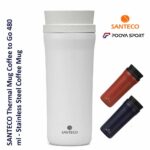 ماگ حرارتی سانتکو 480 میلی لیتری استیل سفید