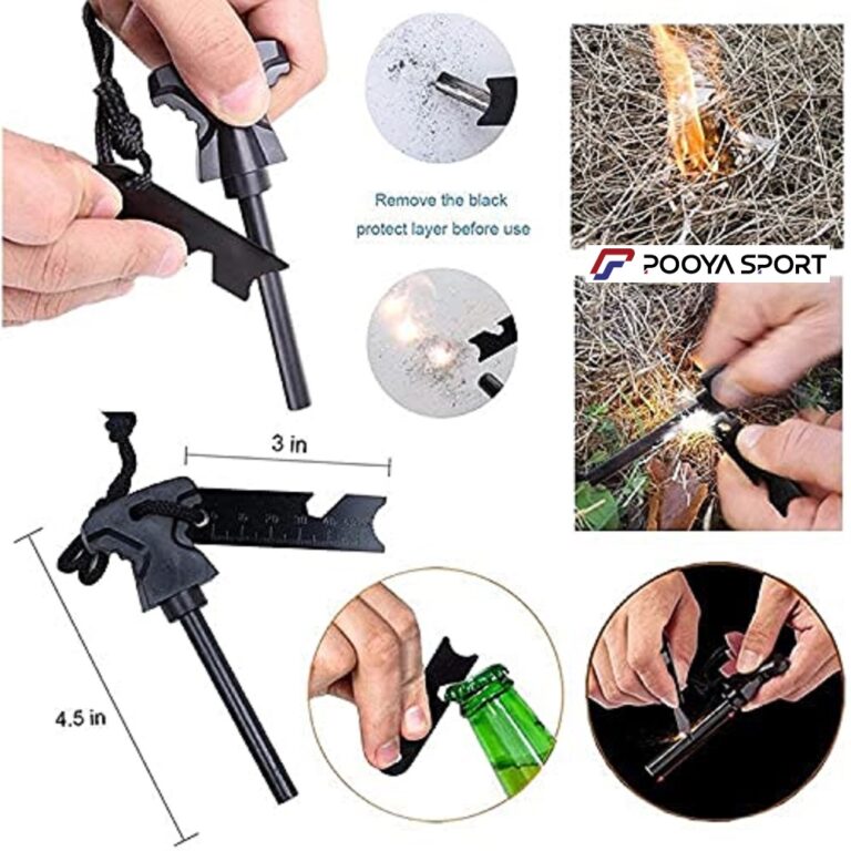سنگ چخماق بلند و آتش زنه منیزیم Fire Starter چند کاره اصل
